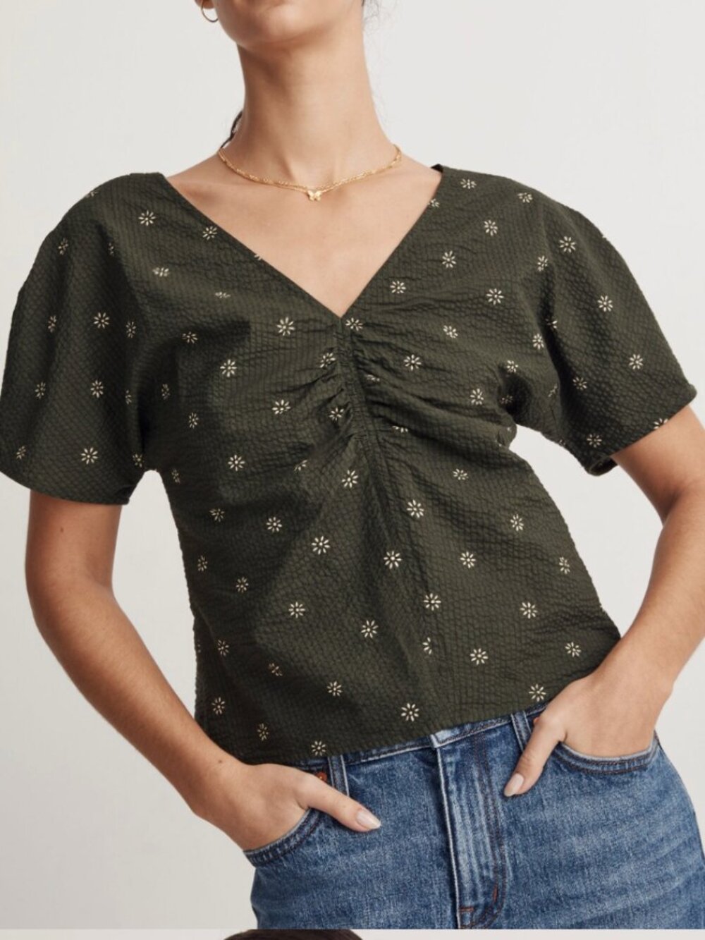 Madewell 100% Cotton Voile Puff-Sleeve Top in Floral 14